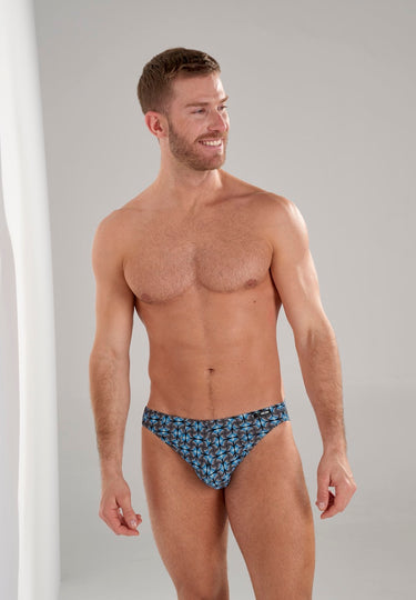 Aloys Comfort Micro Briefs | Dark Grey Print 403085-P284